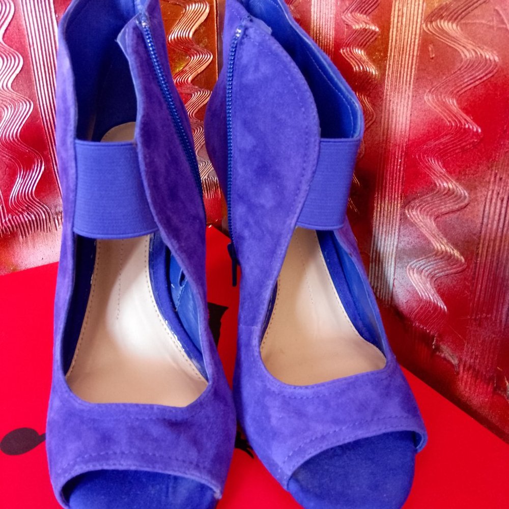 GIANNI BINI Women Ankle Booties, Blue suede, 9.5 US - Picture 11 of 12